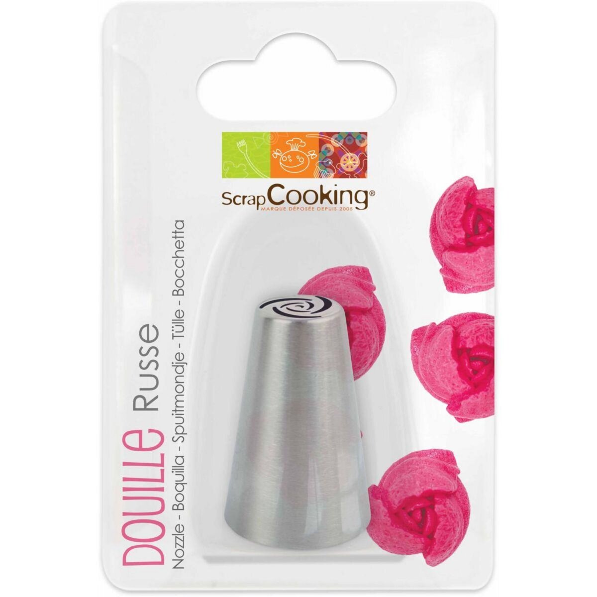 SCRAPCOOKING Douille à pâtisserie russe rose en inox