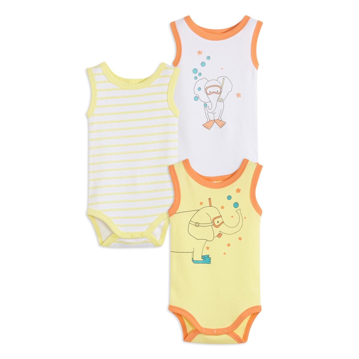 IN EXTENSO Lot de 3 Bodies sans manches bébé