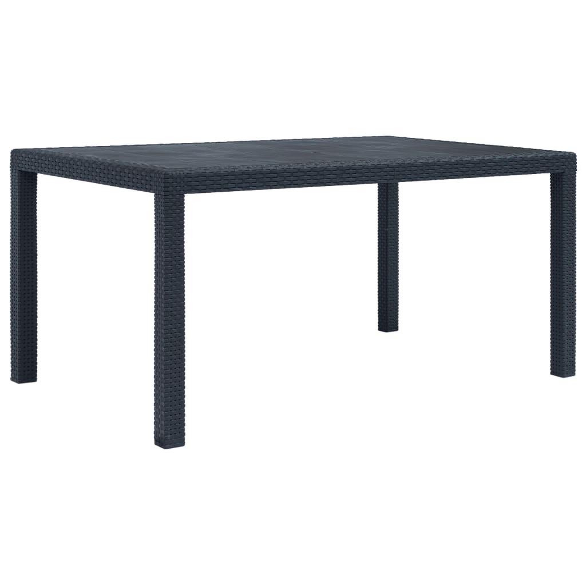 Voir la diapositive 1 : VIDAXL Table de jardin Anthracite 150x90x72 cm Plastique Aspect rotin