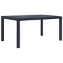 Voir la diapositive 1 : VIDAXL Table de jardin Anthracite 150x90x72 cm Plastique Aspect rotin