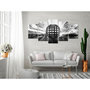 Voir la diapositive 2 : Paris Prix Tableau 5 Panneaux  Metal Ball Wide Black & White