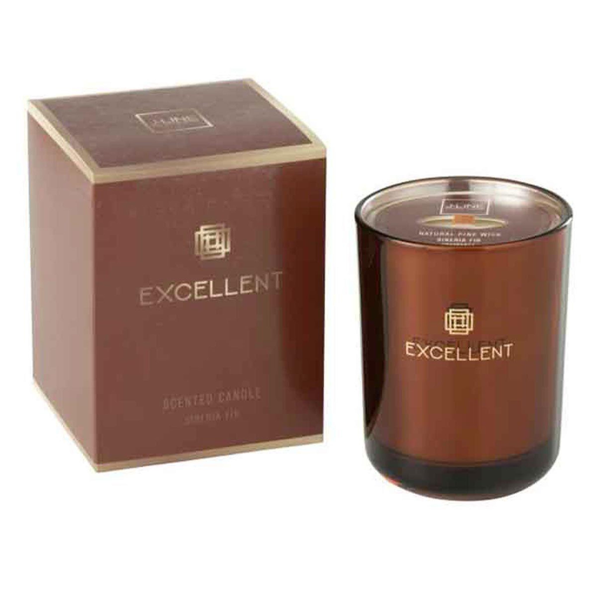 J-LINE Bougie parfumée  excellent  12cm siberia fir marron
