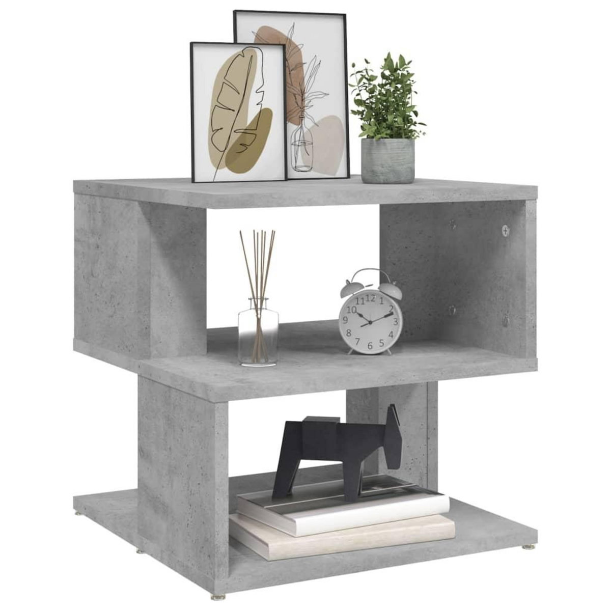 VIDAXL Table d'appoint Gris beton 40x40x40 cm Agglomere