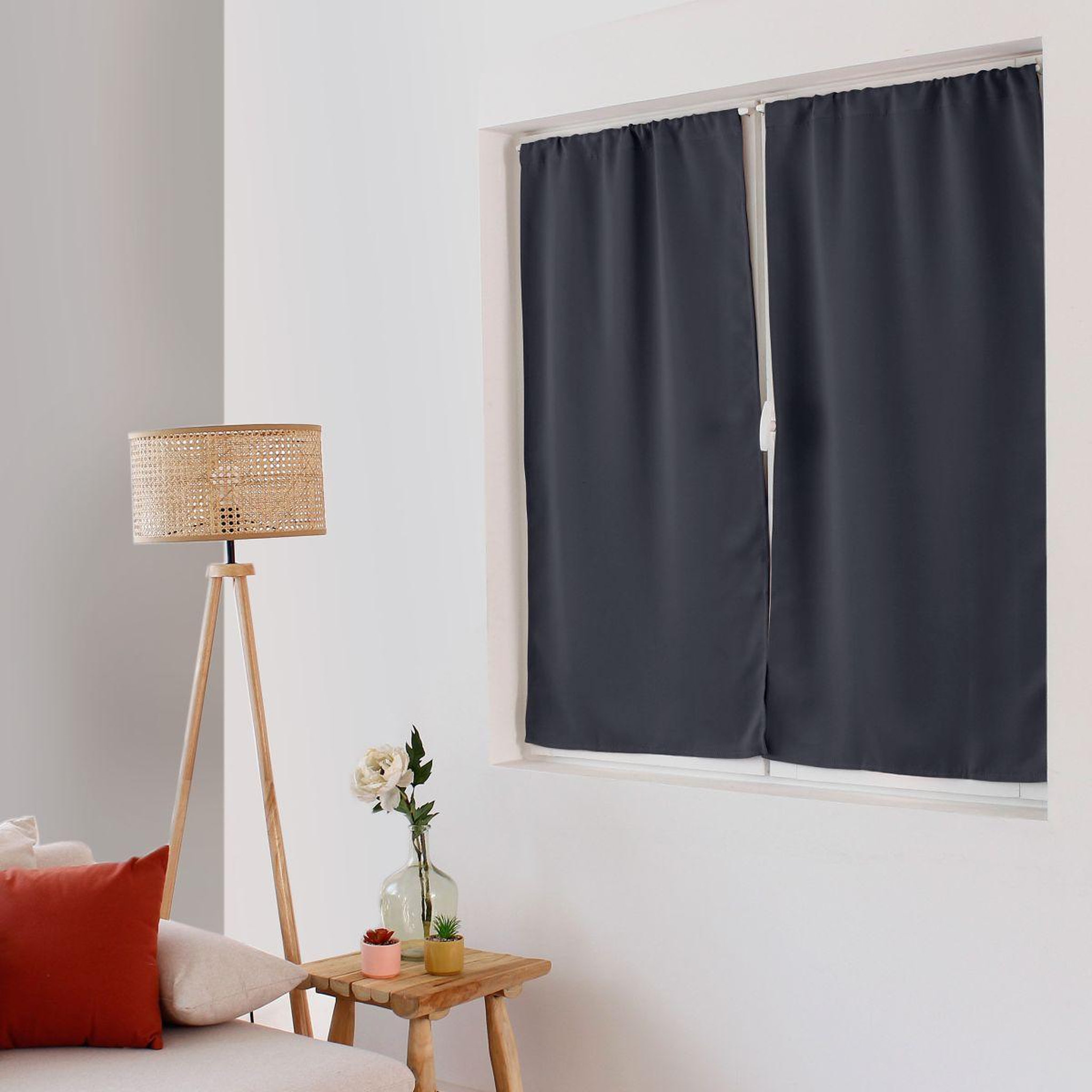 ENJOY HOME Rideau occultant  reglisse  60x120cm gris foncé