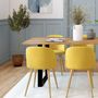 Voir la diapositive 5 : Rendez vous déco Lot de 2 chaises en tissu bleu et pieds en métal effet bois - Cozy