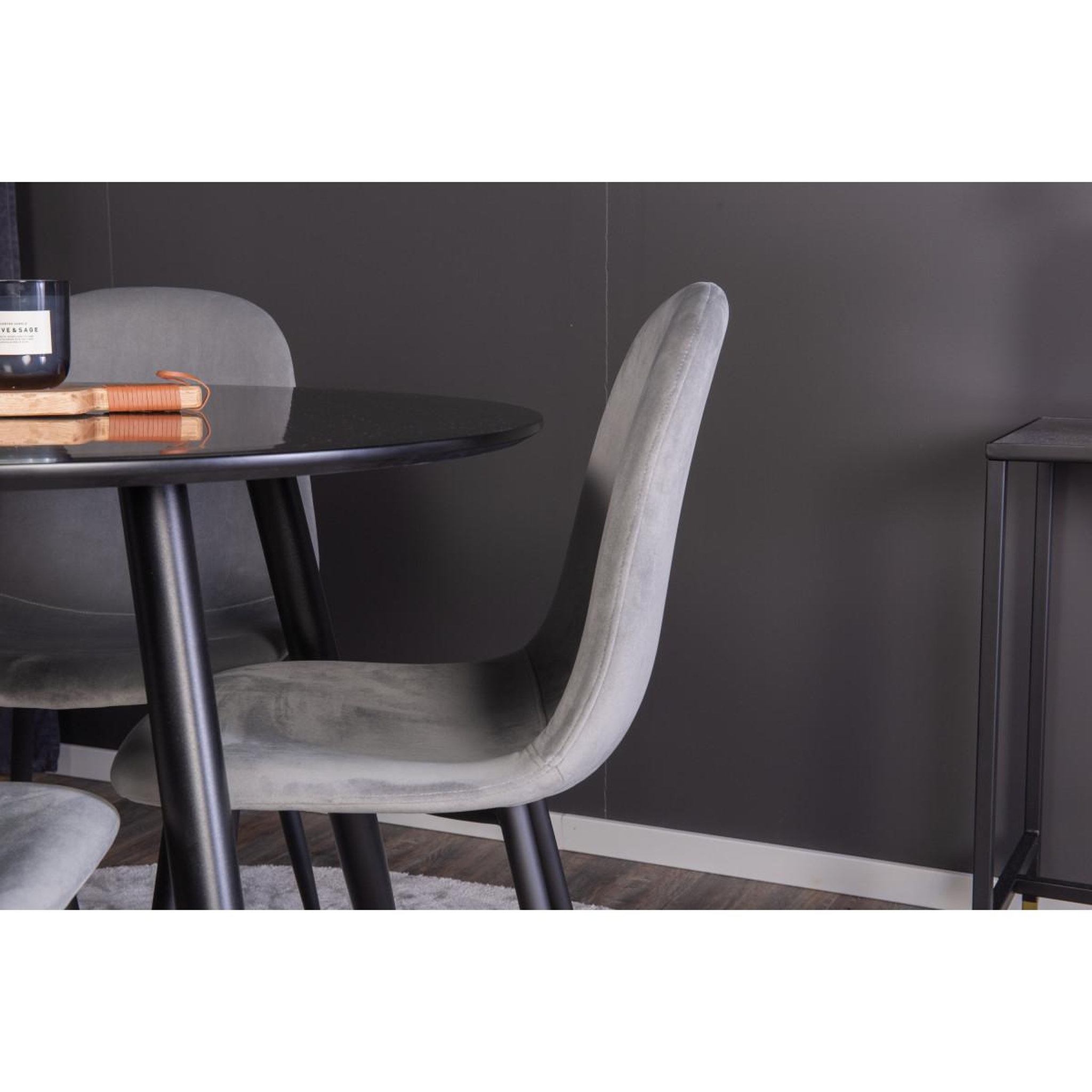 Voir la diapositive 5 : Paris Prix Ensemble table à manger & 4 chaises  plaza & polar i  100cm noir & gris