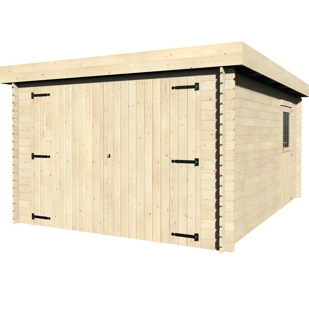 DECOR ET JARDIN Garage - Bois de sapin - Toit plat - 13,56m² - GALAN