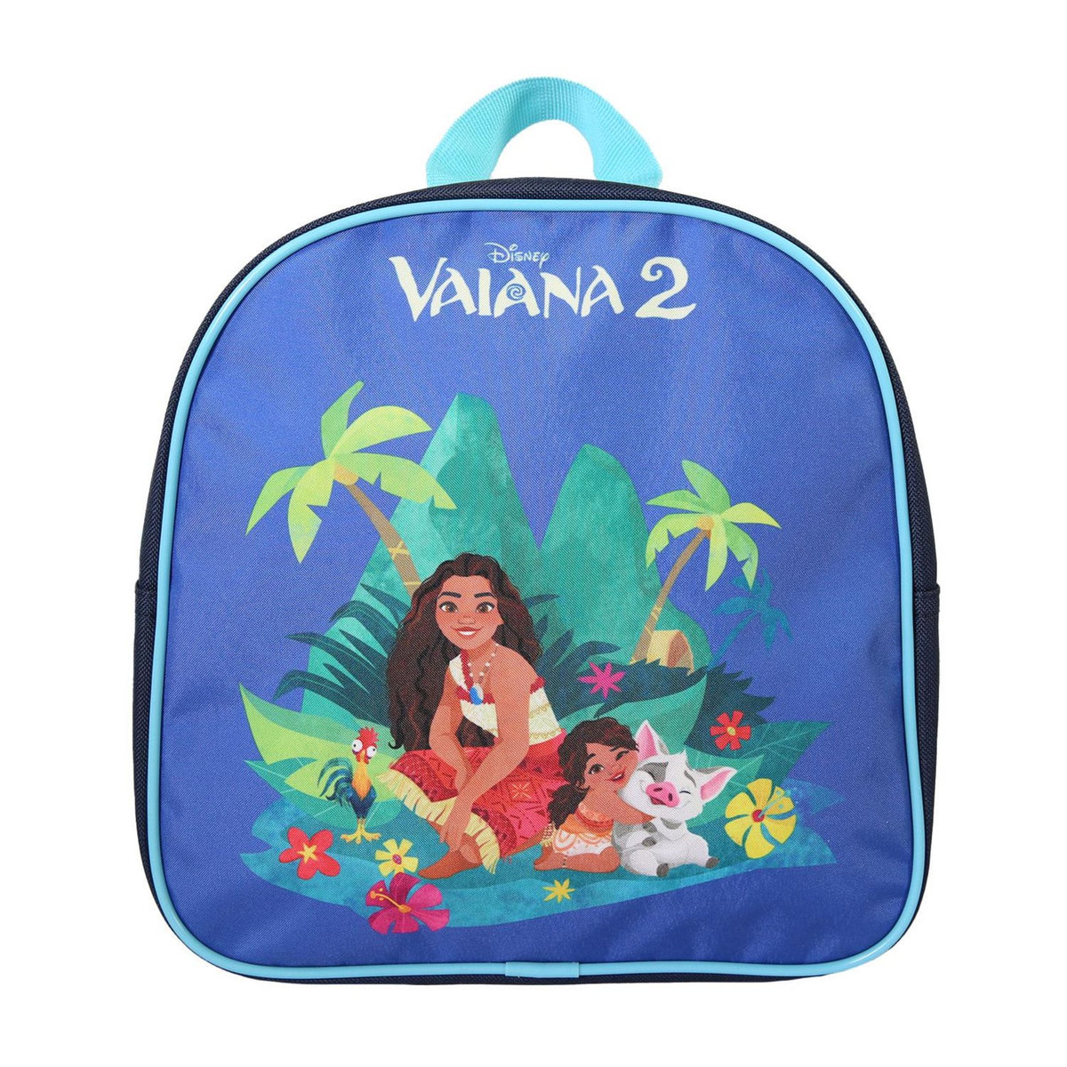 Bagtrotter Bagtrotter - Vaiana - Disney - Sac à Dos Scolaire Goûter 24 cm - Bleu Foncé - 1 compartiment zippé - Bretelles Matelassées - 24x7x24 cm - Matière Polyester - Sac à Dos Scolaire Maternelle