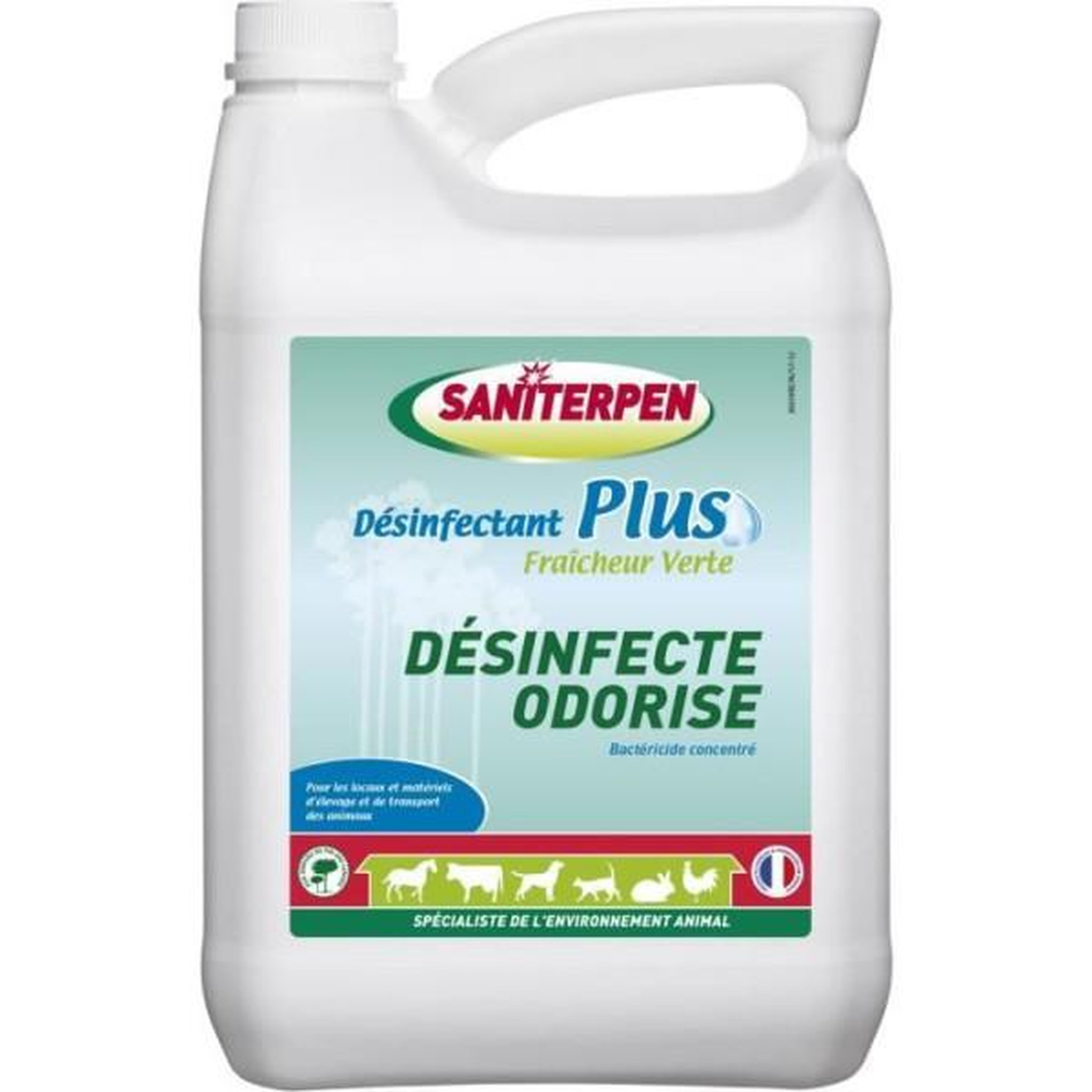 Saniterpen Saniterpen plus 5 l- désinfectant plus fraicheur verte 5l. Bactéricide concentré