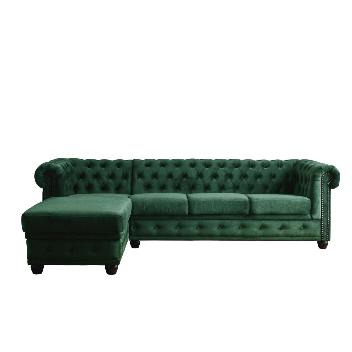 LISA DESIGN William - canapé chesterfield d'angle gauche - 4 places - en velours