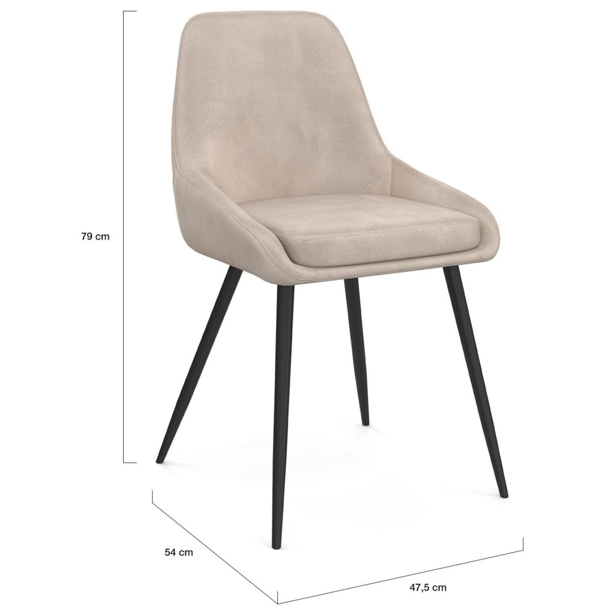 Voir la diapositive 6 : ID MARKET Lot de 6 chaises thalya en velours taupe avec accoudoirs