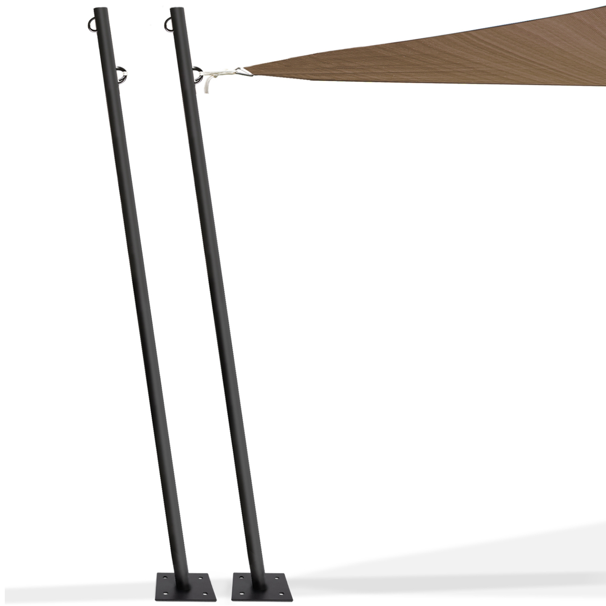 ID MARKET Lot de 2 mâts de fixation pour voile d'ombrage h.220 cm poteaux et bases acier