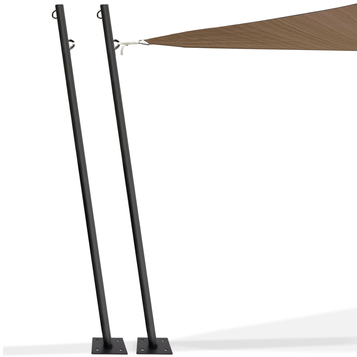 ID MARKET Lot de 2 mâts de fixation pour voile d'ombrage H.220 CM poteaux et bases acier
