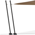 ID MARKET Lot de 2 mâts de fixation pour voile d'ombrage H.220 CM poteaux et bases acier