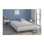 FINLANDEK Ensemble matelas mousse memoire de forme + sommier 140 x 190 - Confort ferme - Epaisseur 14 cm - 5 zones - FINLANDEK Koysi