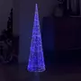 VIDAXL Cone lumineux decoratif pyramide a LED Acrylique Bleu 120 cm
