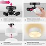Voir la diapositive 4 : tectake Plafonnier structure en acier blanc