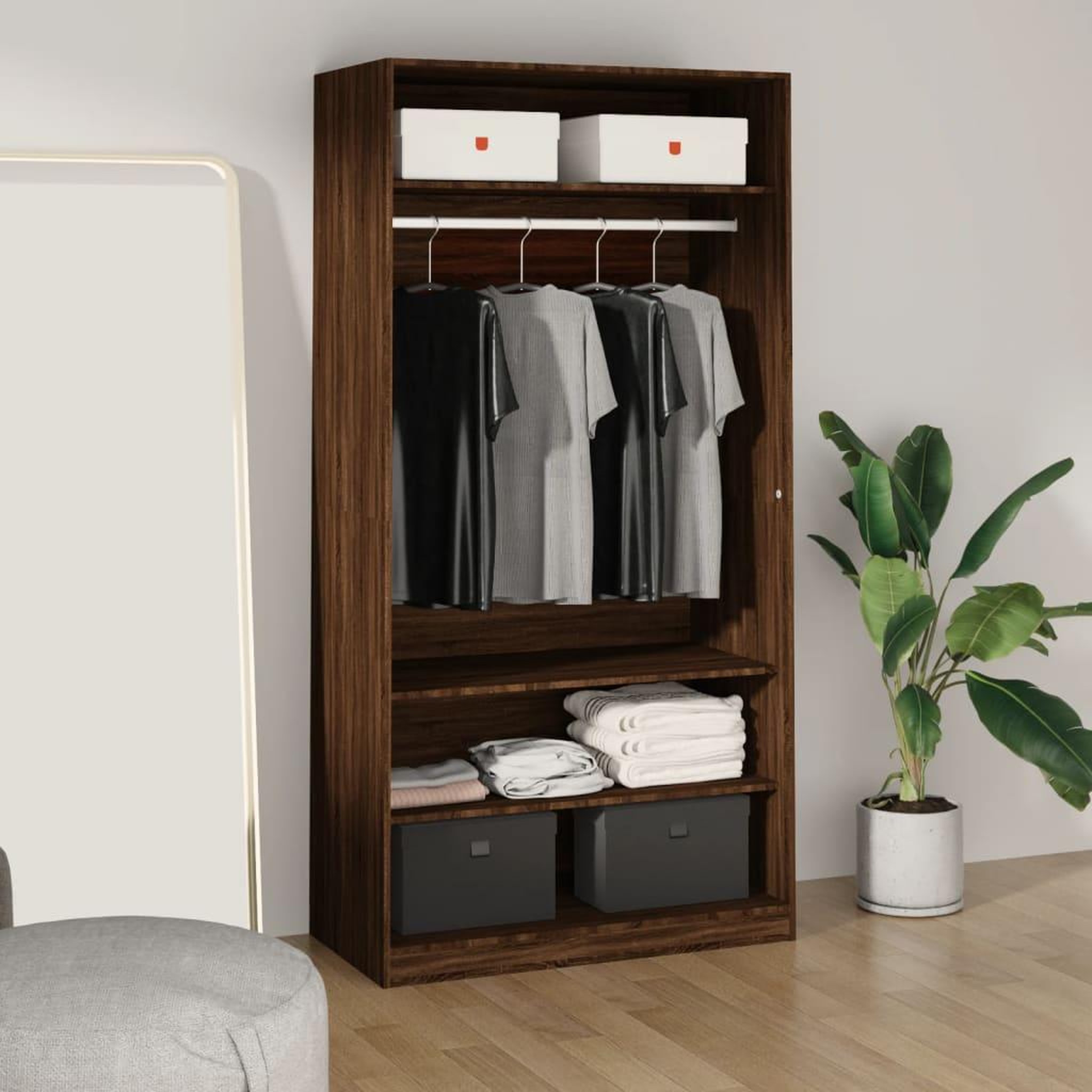 Voir la diapositive 1 : VIDAXL Garde-robe chene marron 100x50x200 cm bois d'ingenierie