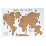 Paris Prix Poster Carte du Monde  A Gratter  40x60cm Gris