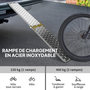 Voir la diapositive 6 : HOMCOM Rampe de chargement pliable acier inoxydable max. 230 Kg sangles de sécurité dim. 190 x 22 x 8 cm