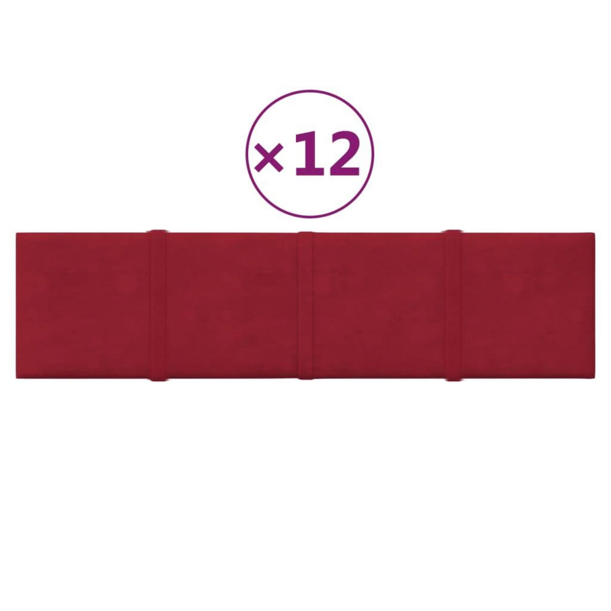 VIDAXL Panneaux muraux 12 pcs Rouge bordeaux 60x15 cm Velours 1,08 m^2