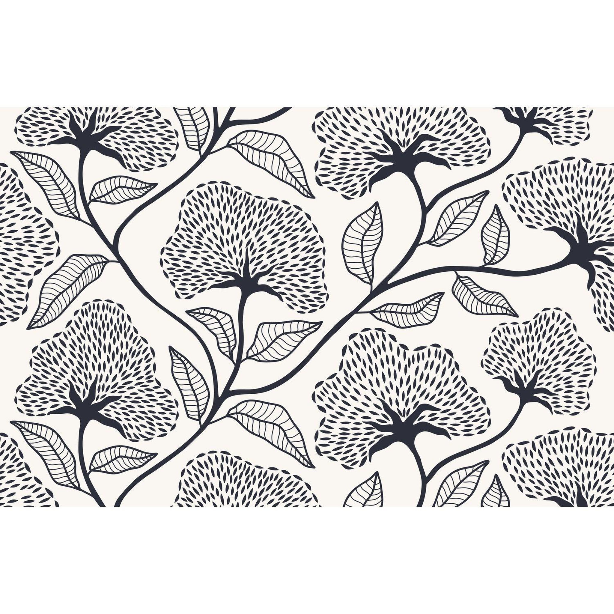 Voir la diapositive 3 : TOILINUX Lot de 6 sets de table motifs ginkgo cassia - 28 x 43 cm - beige et noir