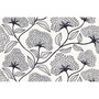 Voir la diapositive 3 : HABITABLE Lot de 6 sets de table motifs ginkgo CASSIA - 28 x 43 cm - Beige et noir