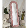 Voir la diapositive 5 : Paris Prix Miroir Mural en Tissu Bouclé  Teddy  160cm Rose