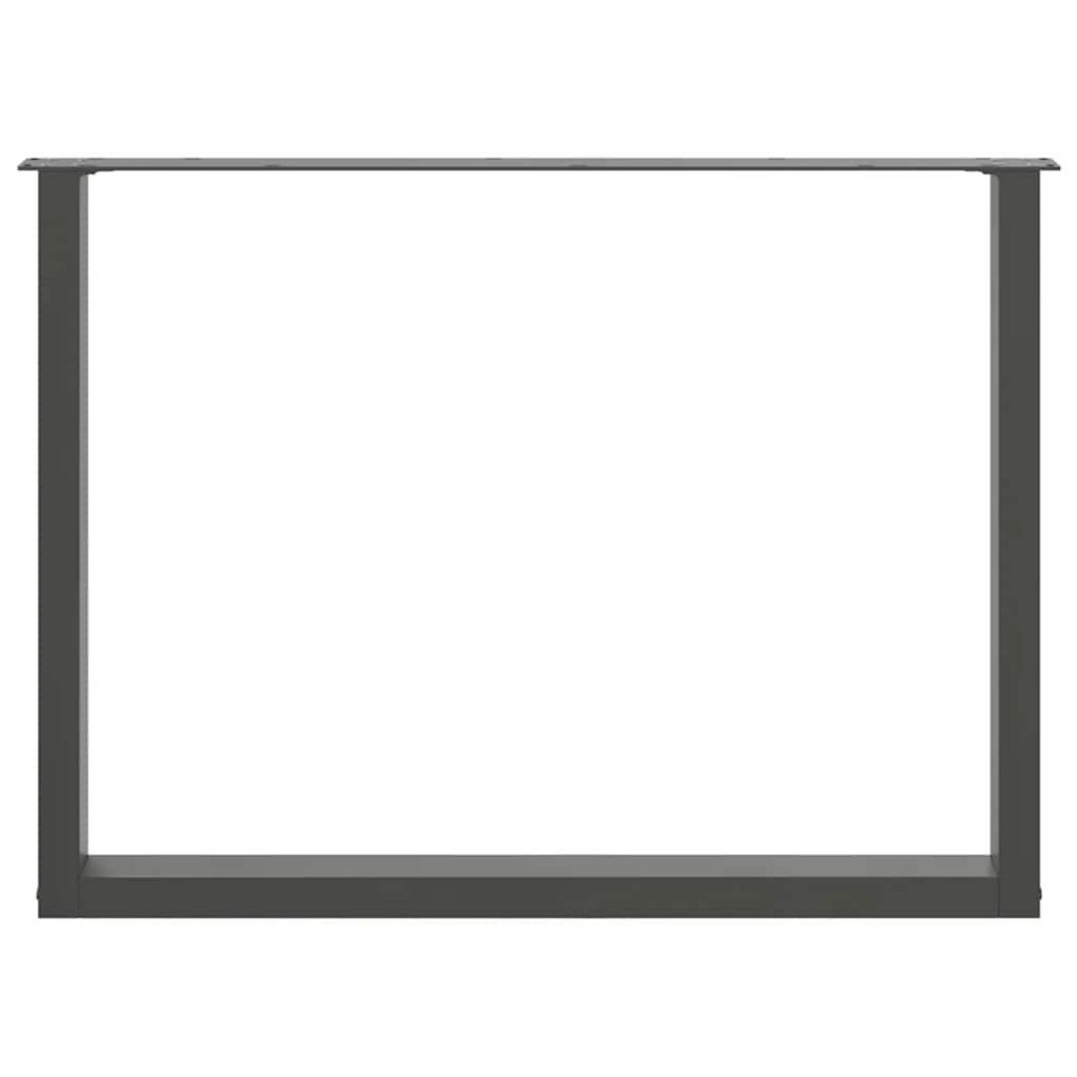 VIDAXL Pieds de table a manger forme de U 2 pcs 100x(72-73) cm acier