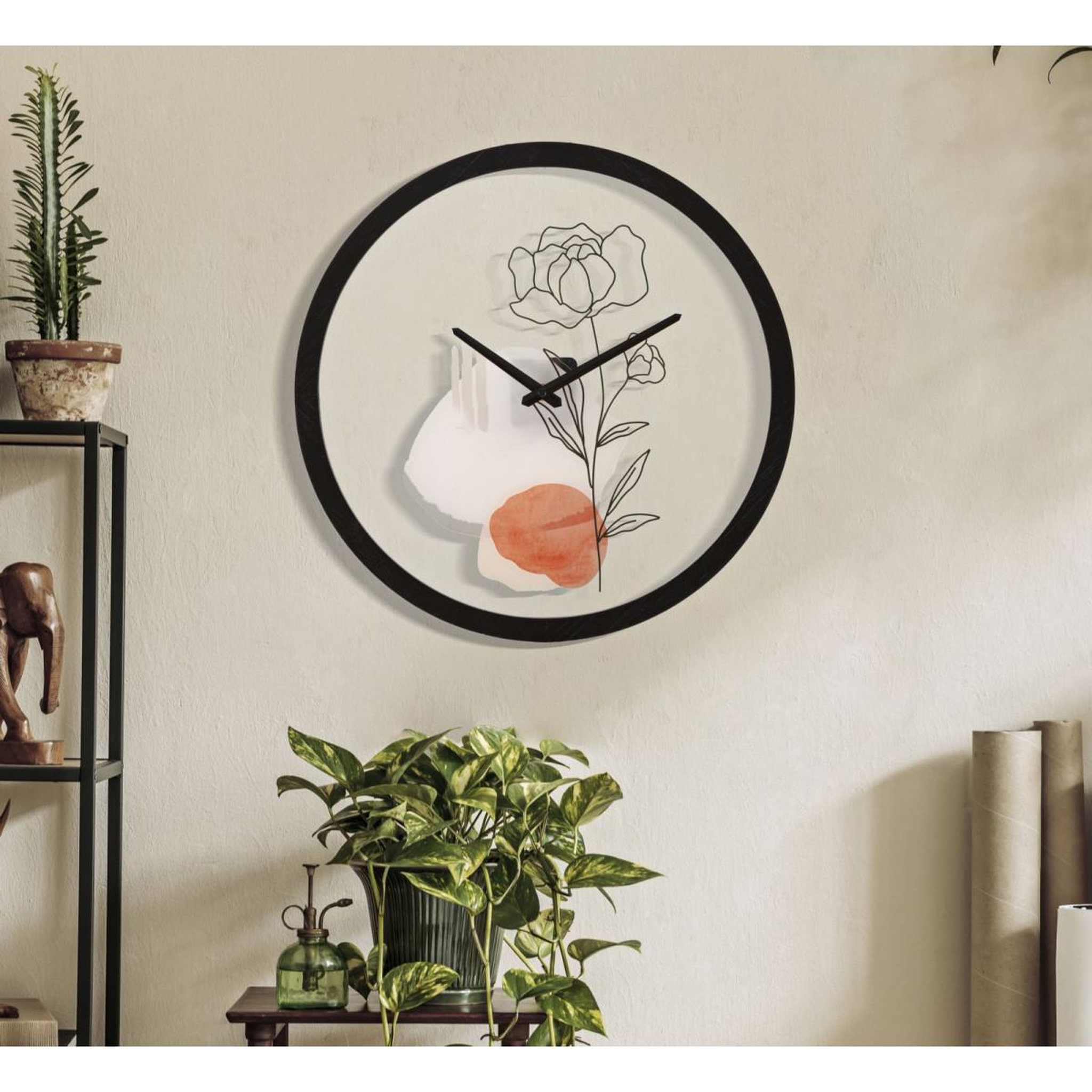 Voir la diapositive 5 : Paris Prix Horloge murale en verre  rose  40cm multicolore