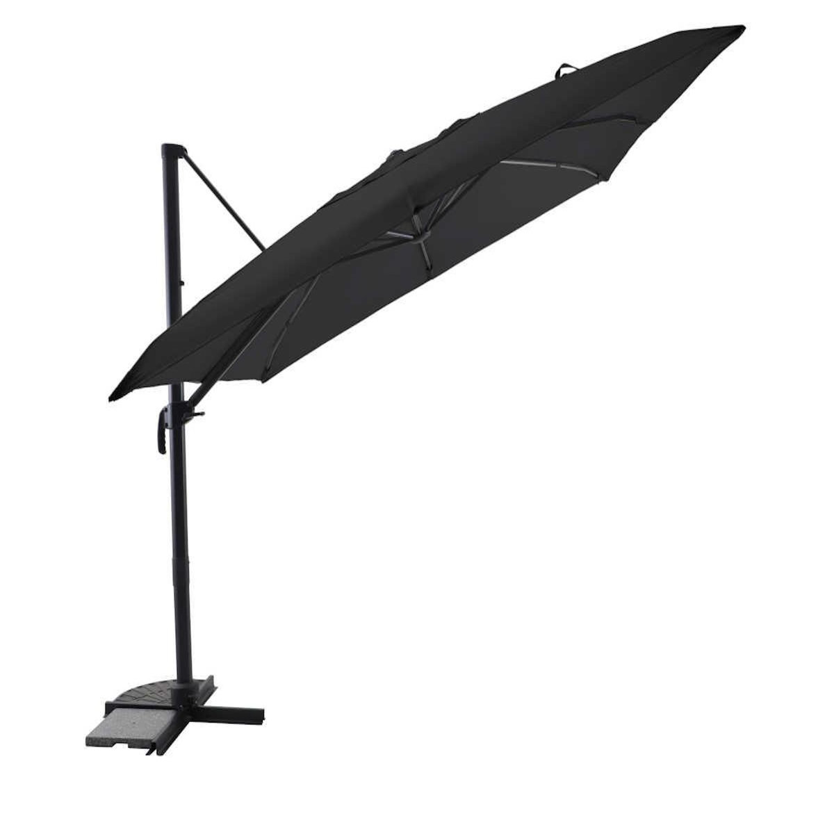 JARDIDECO Parasol déportée 3 x 3 m inclinable 5 positions Anthracite - Jardideco