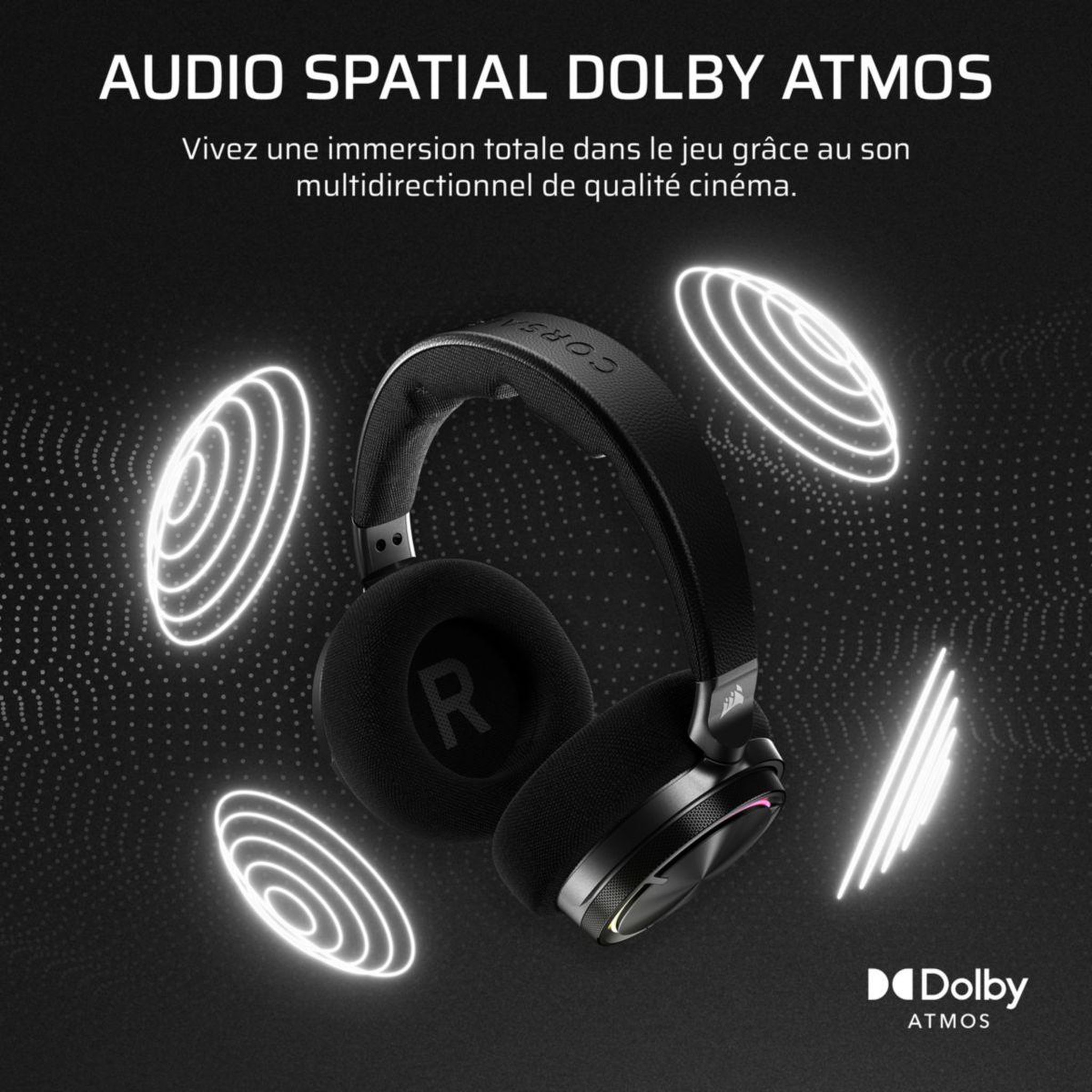 Voir la diapositive 5 : Corsair Casque gamer VIRTUOSO MAX WIRELESS Carbon