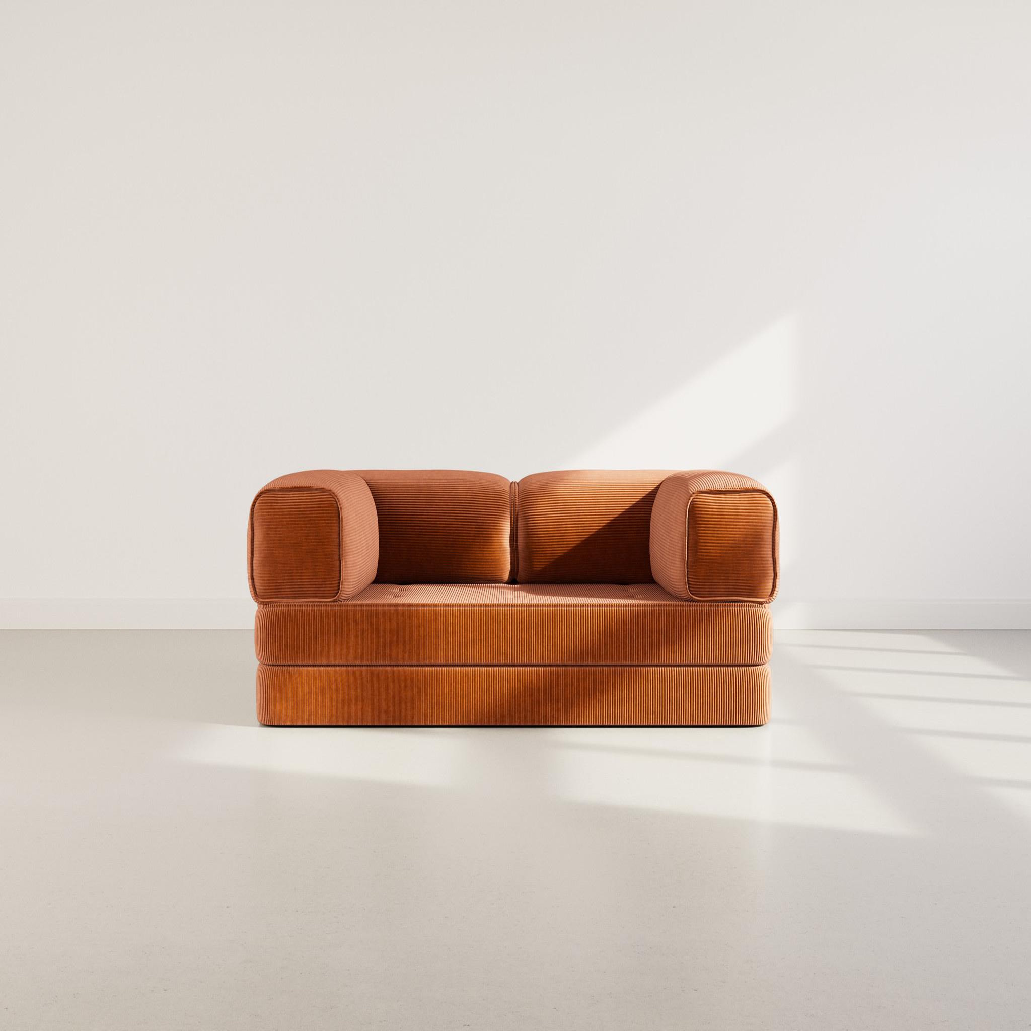 Voir la diapositive 5 : BEST MOBILIER Poppy - canapé 3 places convertible en velours côtelé