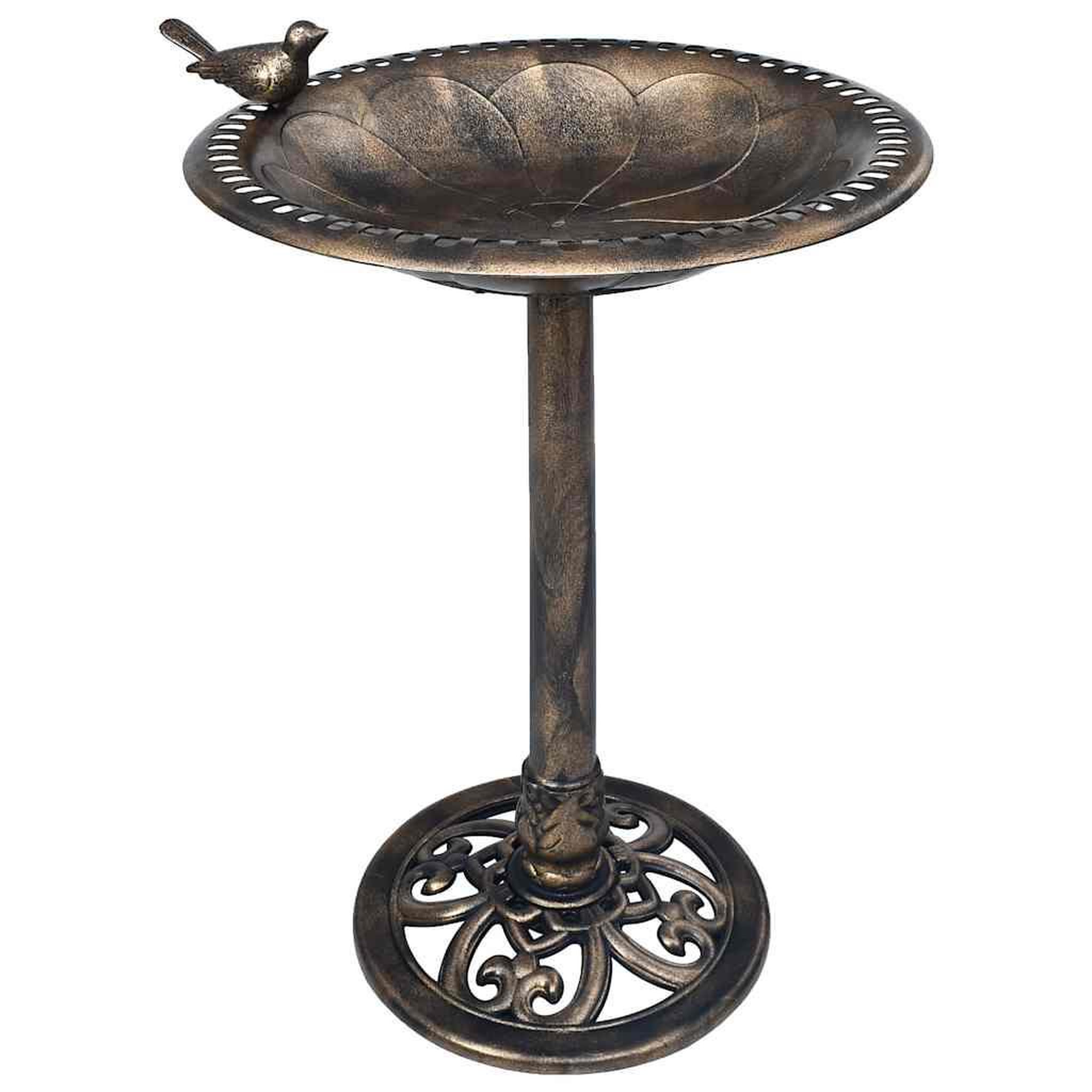 Voir la diapositive 2 : VIDAXL Baignoire de jardin pour oiseaux bronze plastique