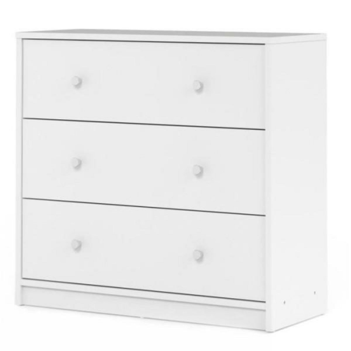 FINLANDEK Commode de chambre - OREGON - 3 tiroirs - décor blanc - L 72,4 x P 30,1 x H 68,3 cm