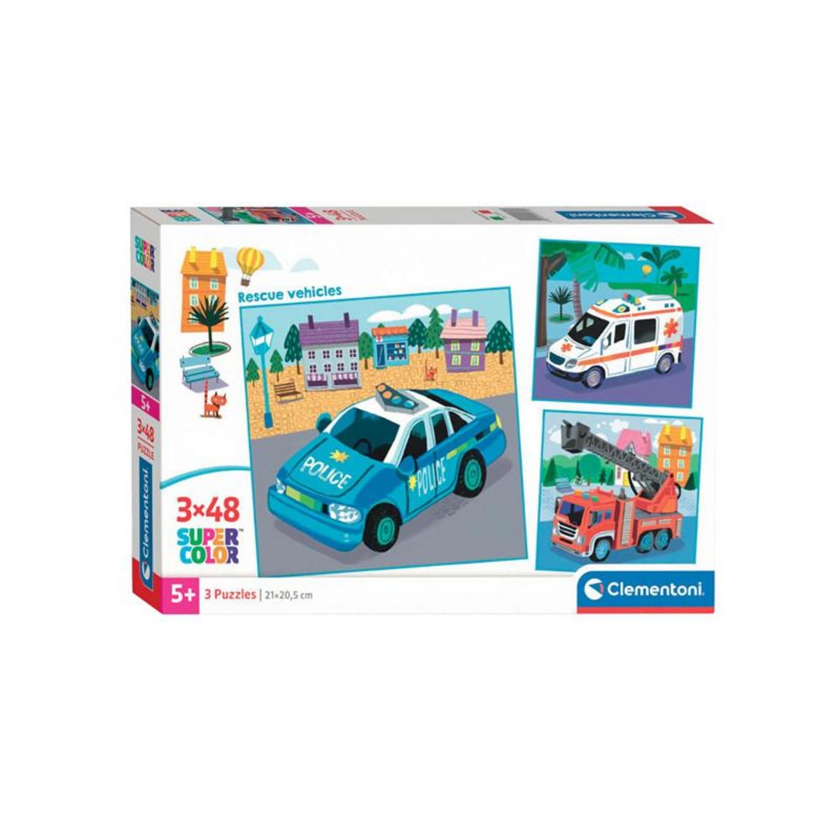 CLEMENTONI Clementoni Jigsaw Puzzle Super Color Square Emergency Services, 3x48 25318