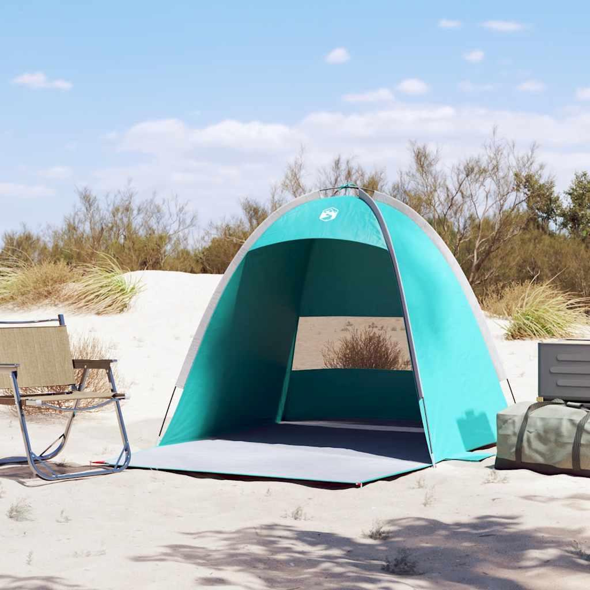 Voir la diapositive 3 : VIDAXL Tente de plage 3 personnes vert impermeable