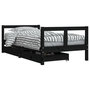 Voir la diapositive 2 : VIDAXL Cadre de lit pour enfant tiroirs noir 80x160 cm bois pin massif