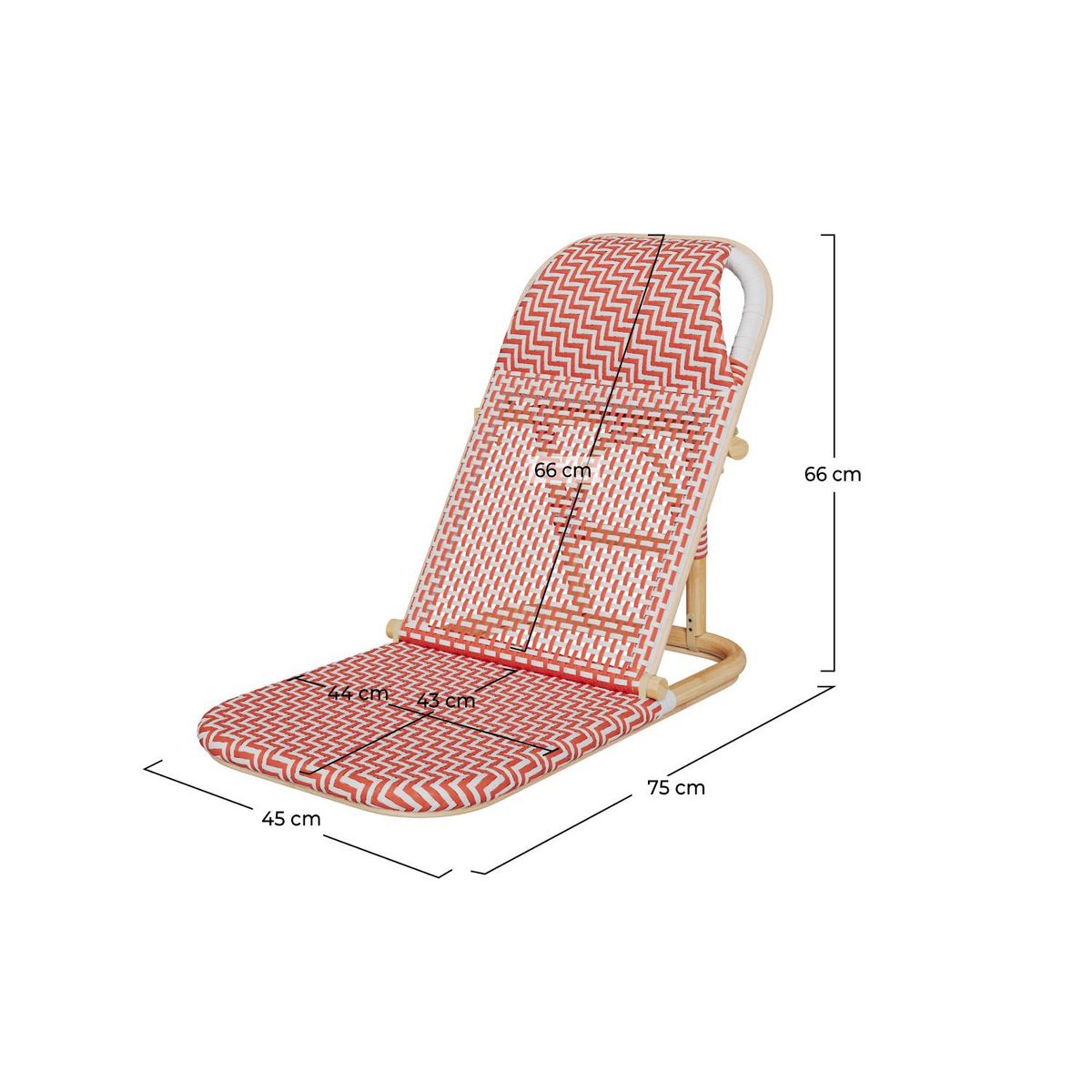 Rendez vous déco Chaise de plage terracotta pliable en tissage synthétique - Favignana