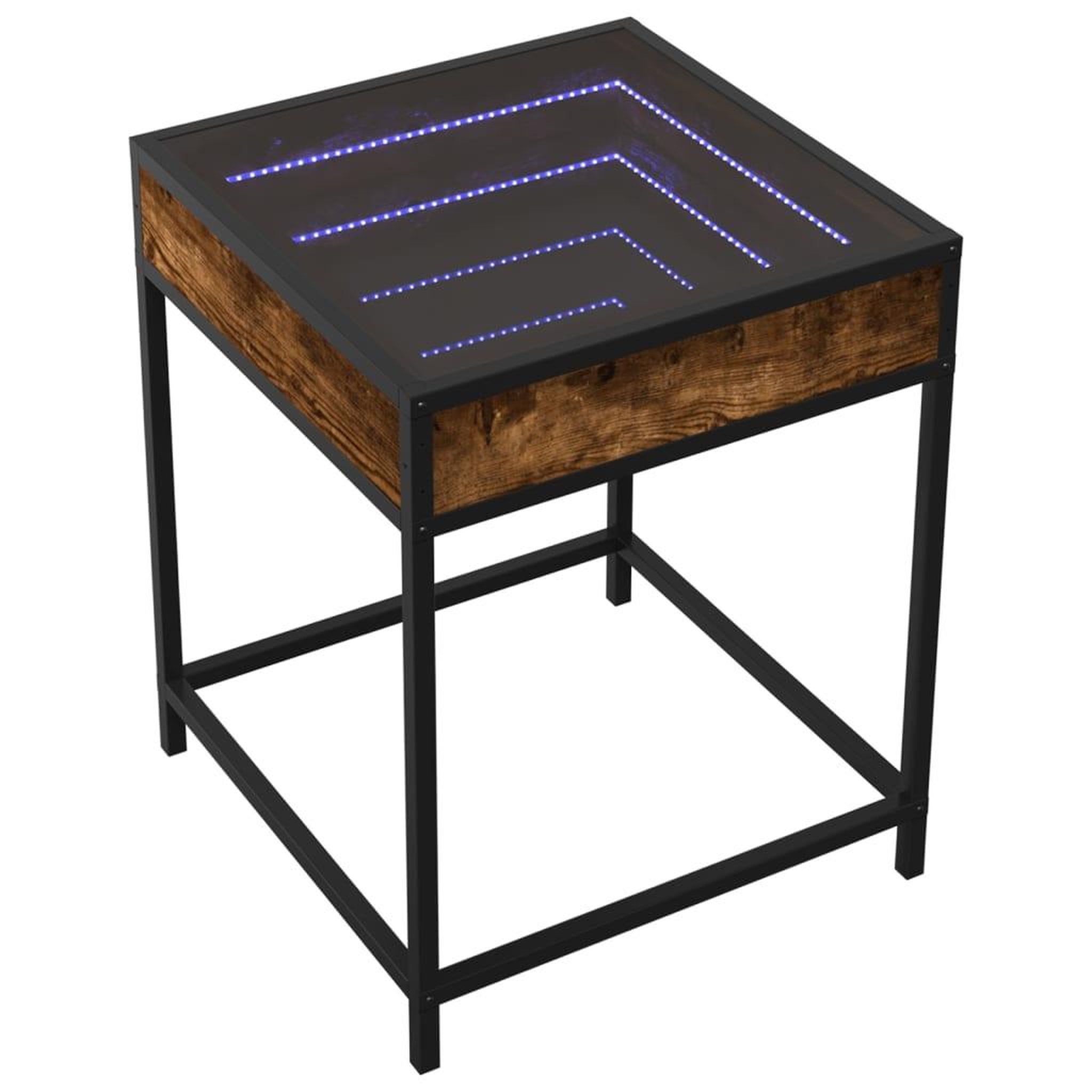 Voir la diapositive 3 : VIDAXL Table basse avec LED Infinity chene fume 40x40x51 cm