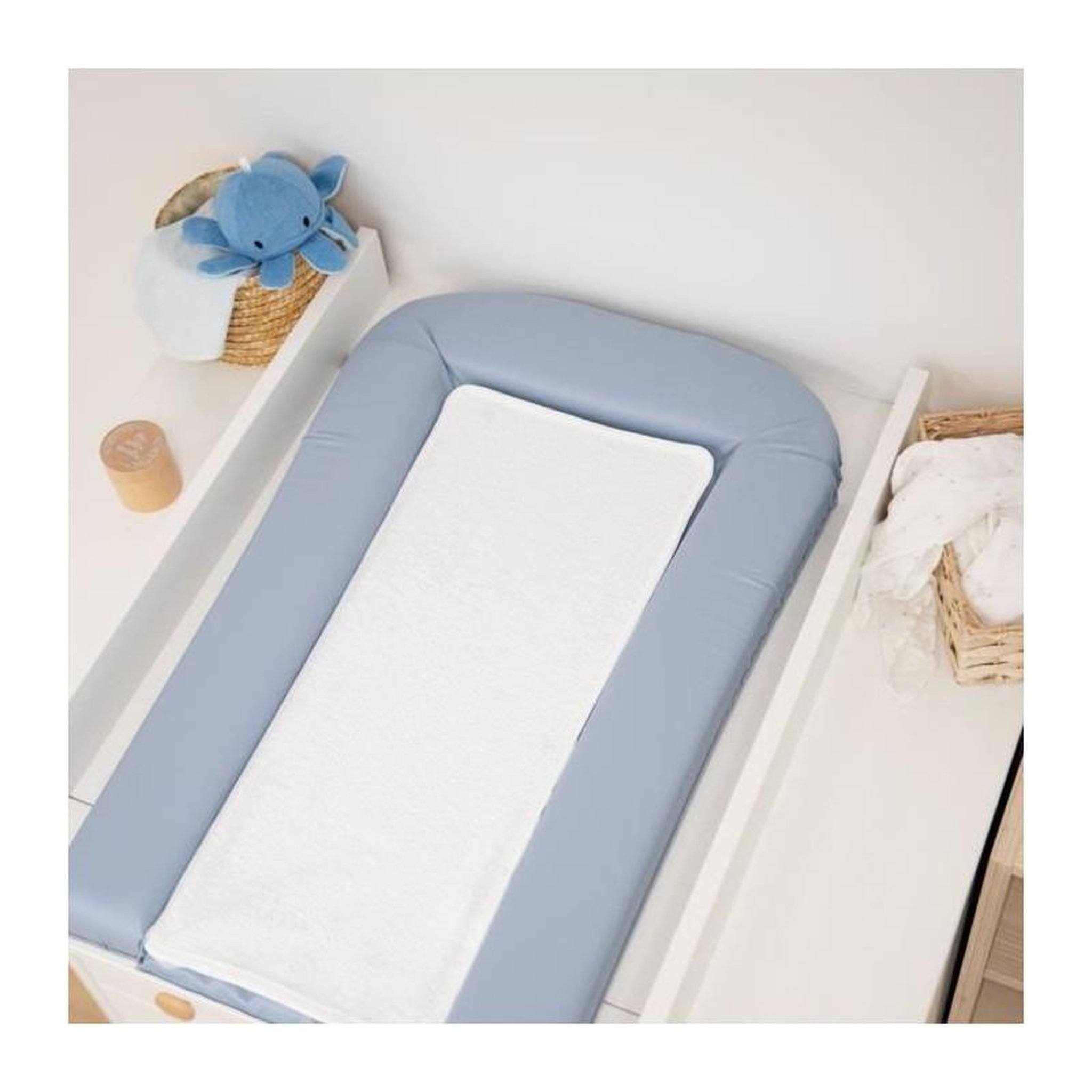 DOMIVA MATELAS a LANGER PVC AVEC 2 ÉPONGES AMOVIBLES/CONFORT 42x70 cm BLEUET