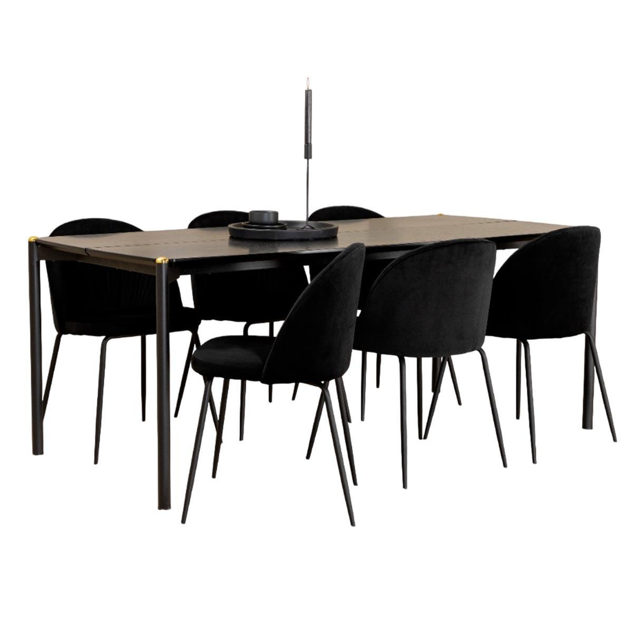 Paris Prix Ensemble table à manger & 6 chaises  pelle & wrinkles  190cm noir