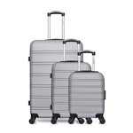 HERO HERO - Lot de 3 - Valise grand format, valise cabine et valise cabine XXS RENOSO. Coloris disponibles : Gris, Beige, Rose