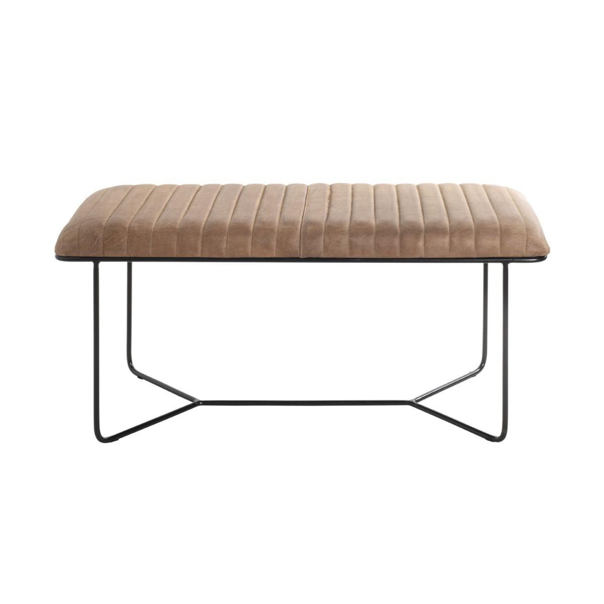 Voir la diapositive 2 : Paris Prix Banc en cuir design  linor  100cm marron & noir