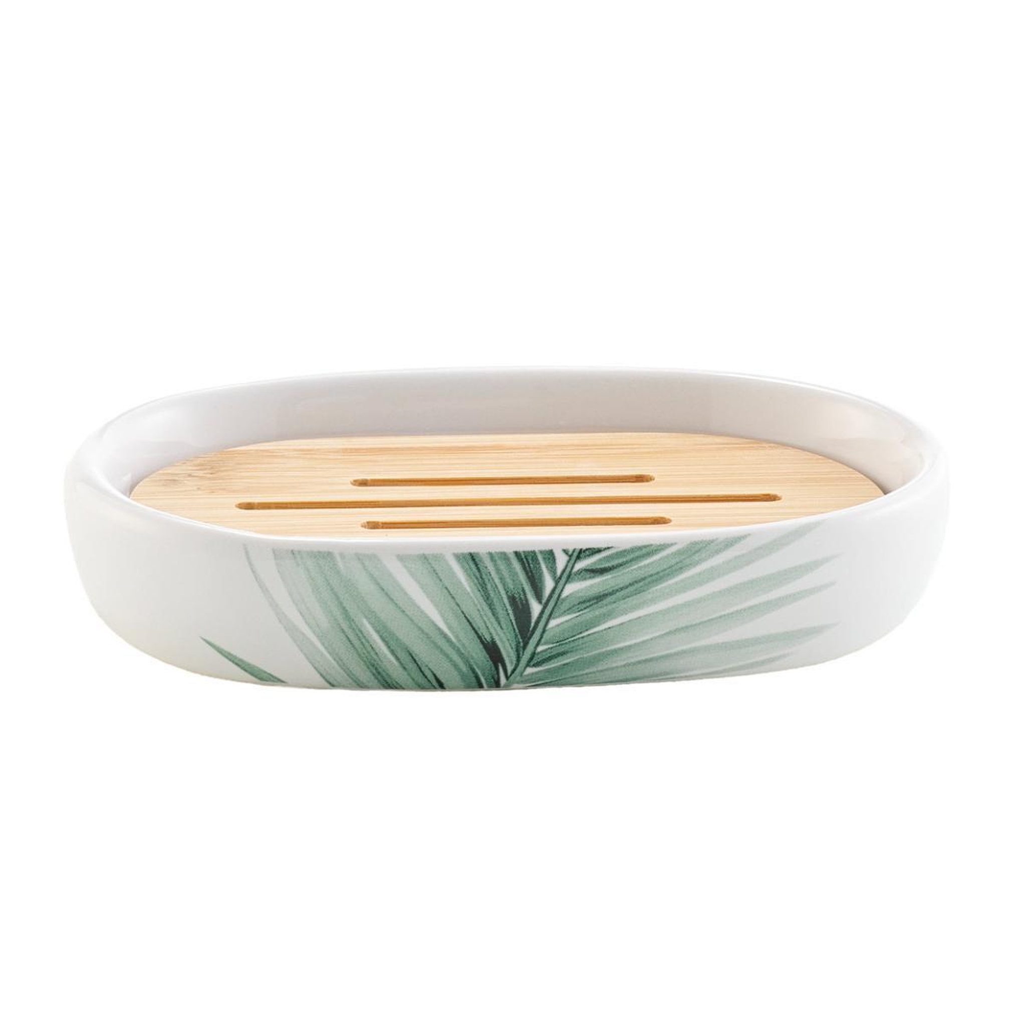 Douceur d'Intérieur Porte savon en céramique  havane  12cm blanc