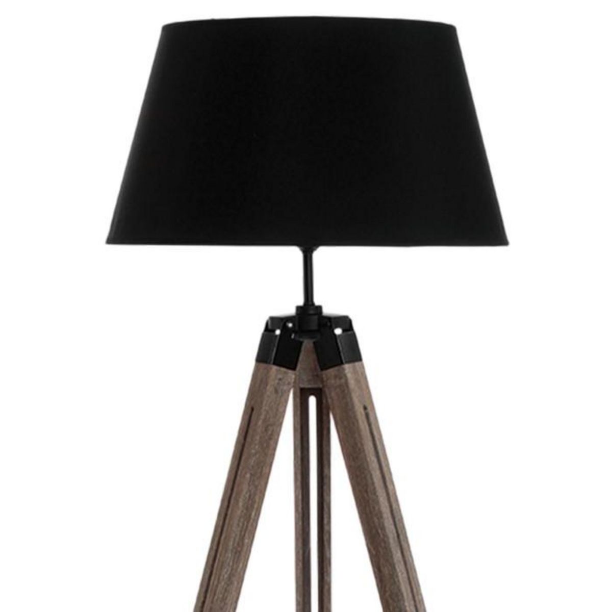 ATMOSPHERA Lampadaire Trépied Bois  Runo  145cm Noir