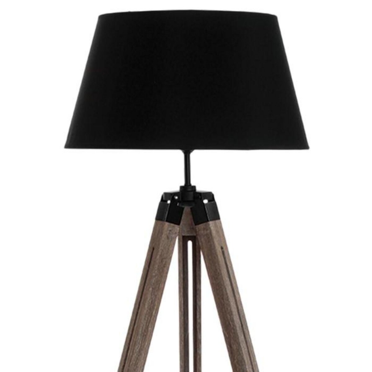 ATMOSPHERA Lampadaire Trépied Bois  Runo  145cm Noir