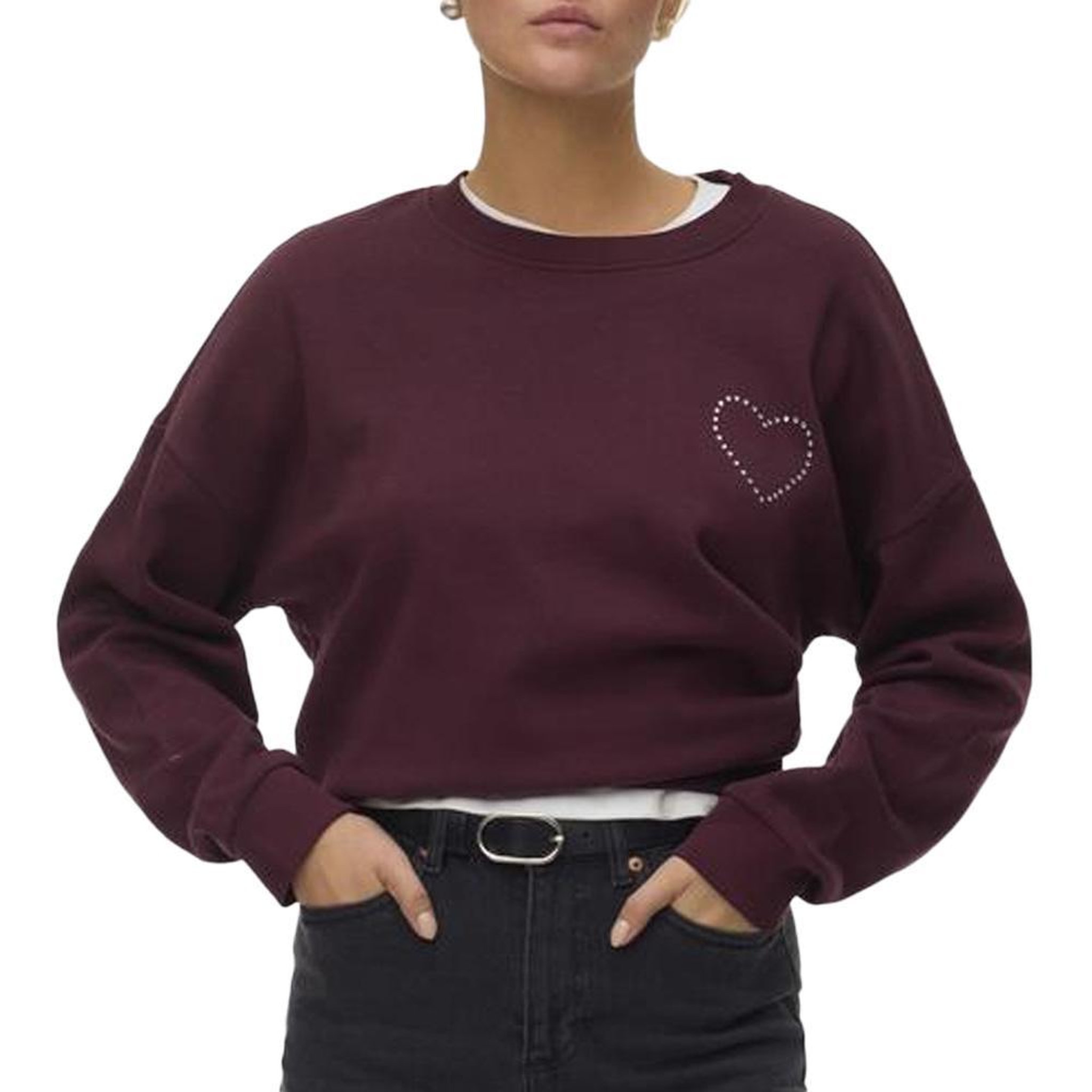 Vero Moda Sweat Bordeaux Femme Vero Moda Vmlotte Trina. Coloris disponibles : Rouge