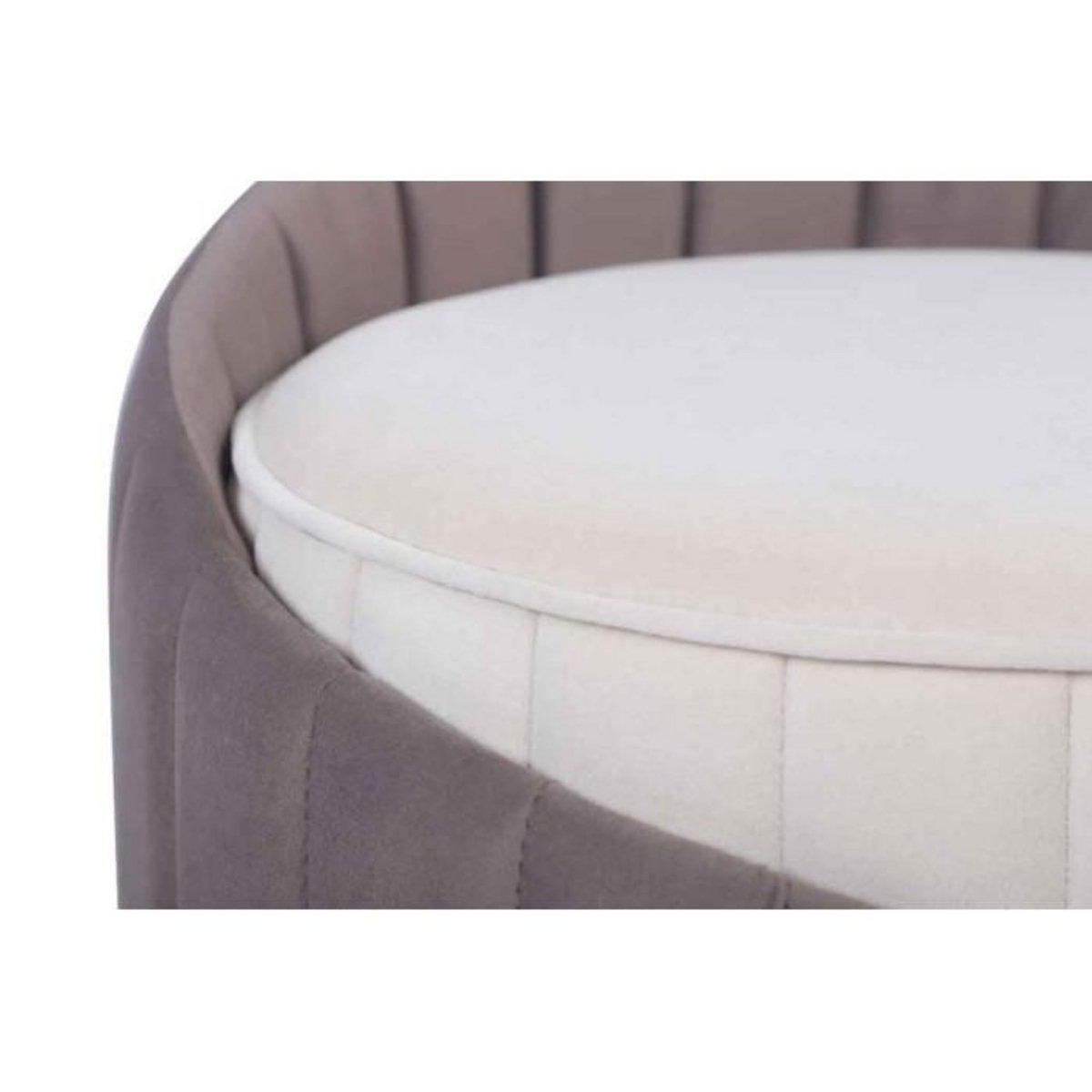 Paris Prix Tabouret Support Dorsal  Corvin  45cm Ivoire & Taupe