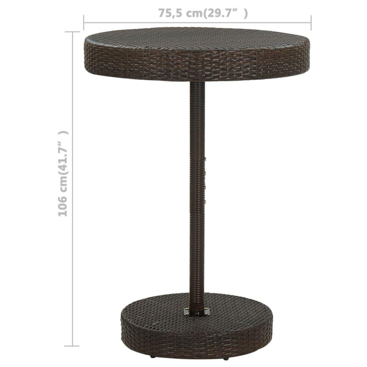VIDAXL Ensemble bar de jardin 5 pcs et coussins Resine tressee Marron